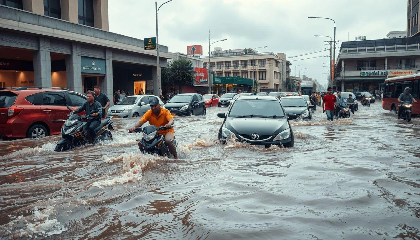 Pengertian dan Karakteristik Mimpi Banjir di Jalan (c) Ilustrasi AI