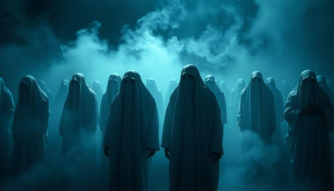 Pengertian dan Makna Dasar Mimpi Melihat Banyak Pocong (c) Ilustrasi AI