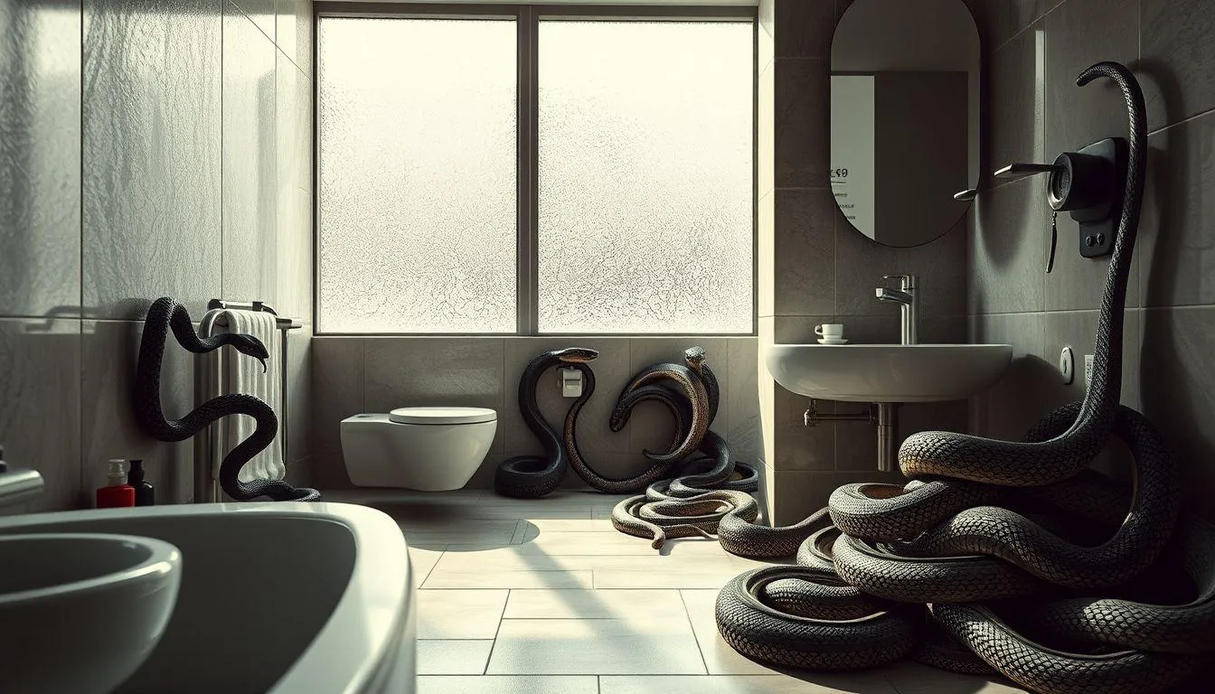 Makna Umum Mimpi Melihat Banyak Ular di Kamar Mandi (c) Ilustrasi AI
