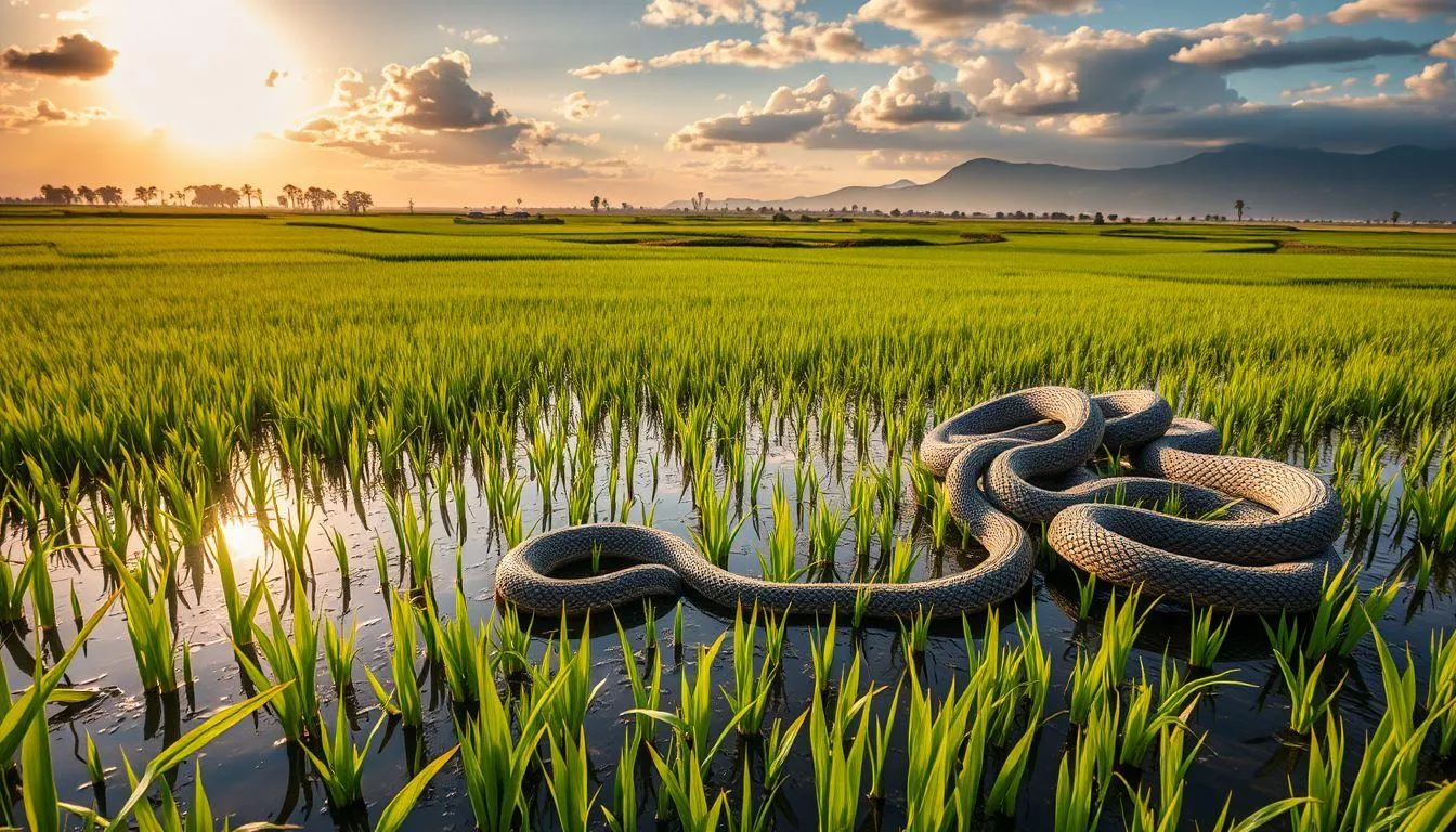 Tafsir Mimpi Melihat Banyak Ular di Sawah Menurut Islam (c) Ilustrasi AI