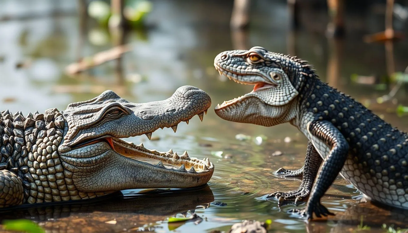 Perbedaan Makna Buaya dan Biawak dalam Mimpi (c) Ilustrasi AI