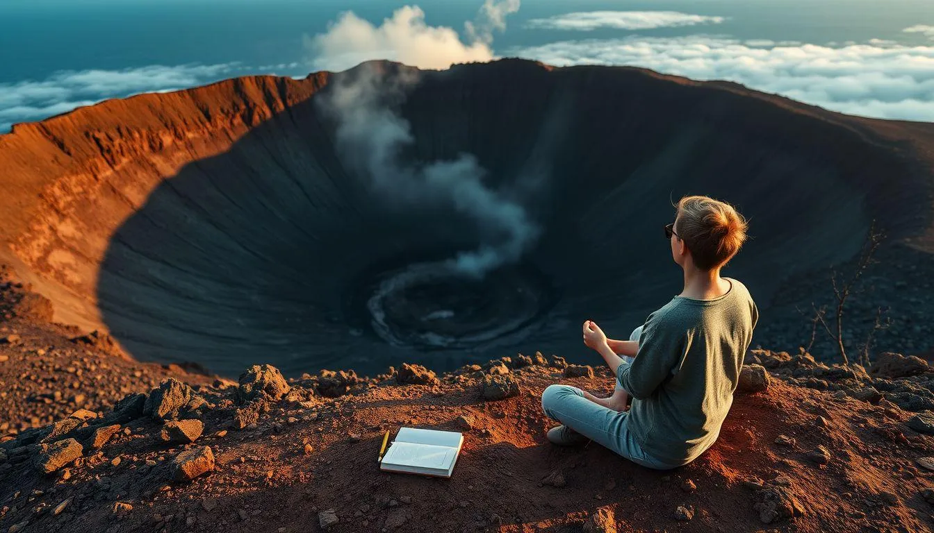 Cara Menyikapi dan Memanfaatkan Mimpi Kawah Gunung (c) Ilustrasi AI