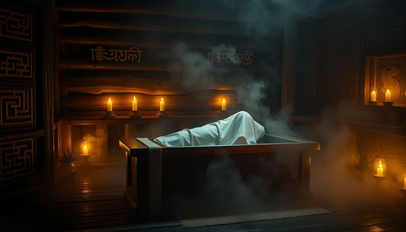 Interpretasi Mimpi Pocong dalam Keranda Menurut Primbon Jawa (c) Ilustrasi AI