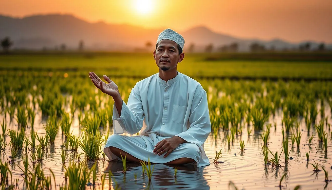 Cara Menyikapi Mimpi Sawah Banjir Secara Islami (c) Ilustrasi AI