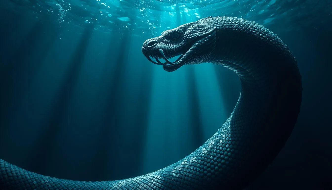 Analisis Psikologis Mimpi Ular Besar di Laut (c) Ilustrasi AI