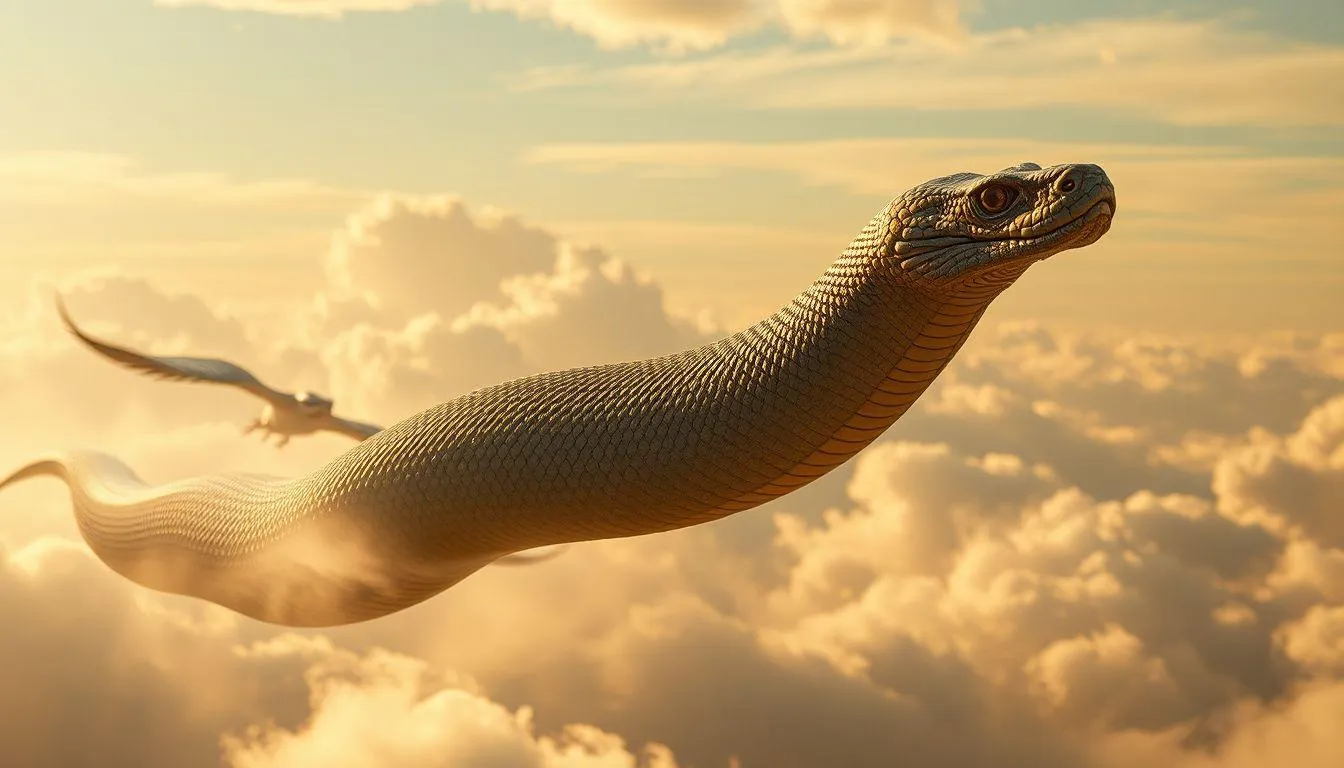 Pengertian dan Simbolisme Ular Terbang dalam Mimpi (c) Ilustrasi AI