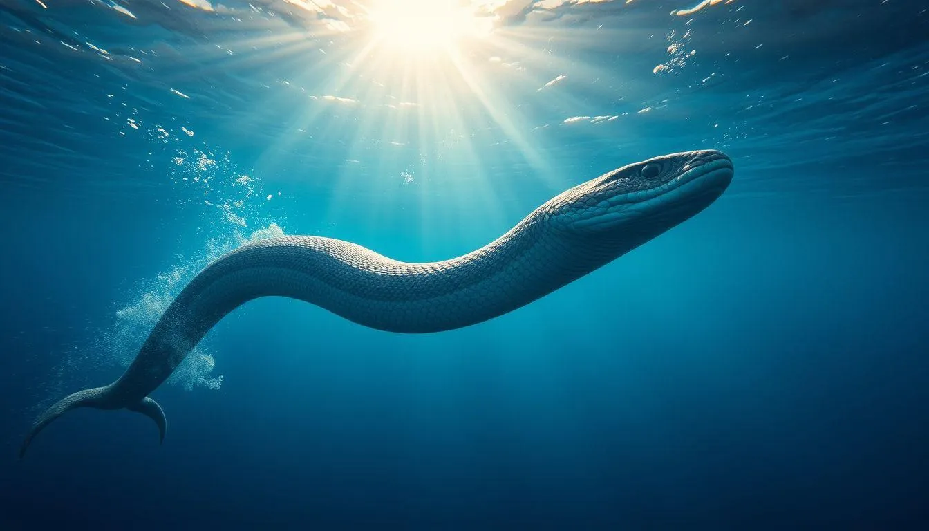 Pengertian dan Karakteristik Mimpi Ular di Laut (c) Ilustrasi AI