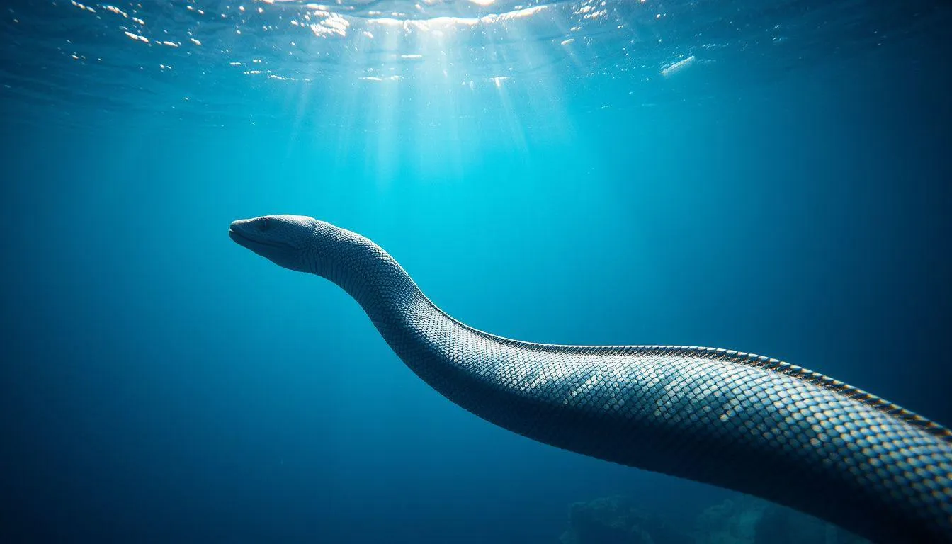 Interpretasi Berdasarkan Perilaku Ular di Laut (c) Ilustrasi AI