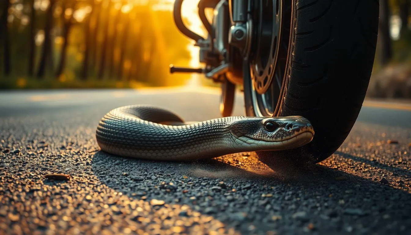 Tafsir Mimpi Melindas Ular dengan Motor Menurut Primbon Jawa (c) Ilustrasi AI