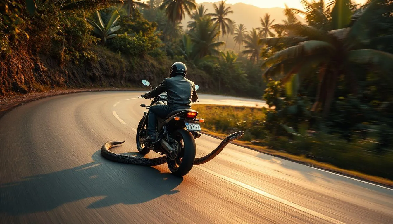 Simbolisme Motor dan Ular dalam Konteks Mimpi (c) Ilustrasi AI