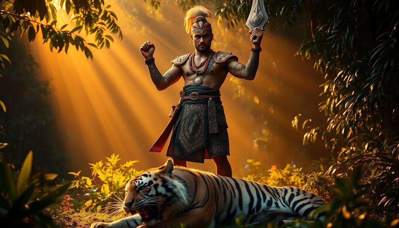 Pengertian dan Makna Dasar Arti Mimpi Membunuh Harimau (c) Ilustrasi AI