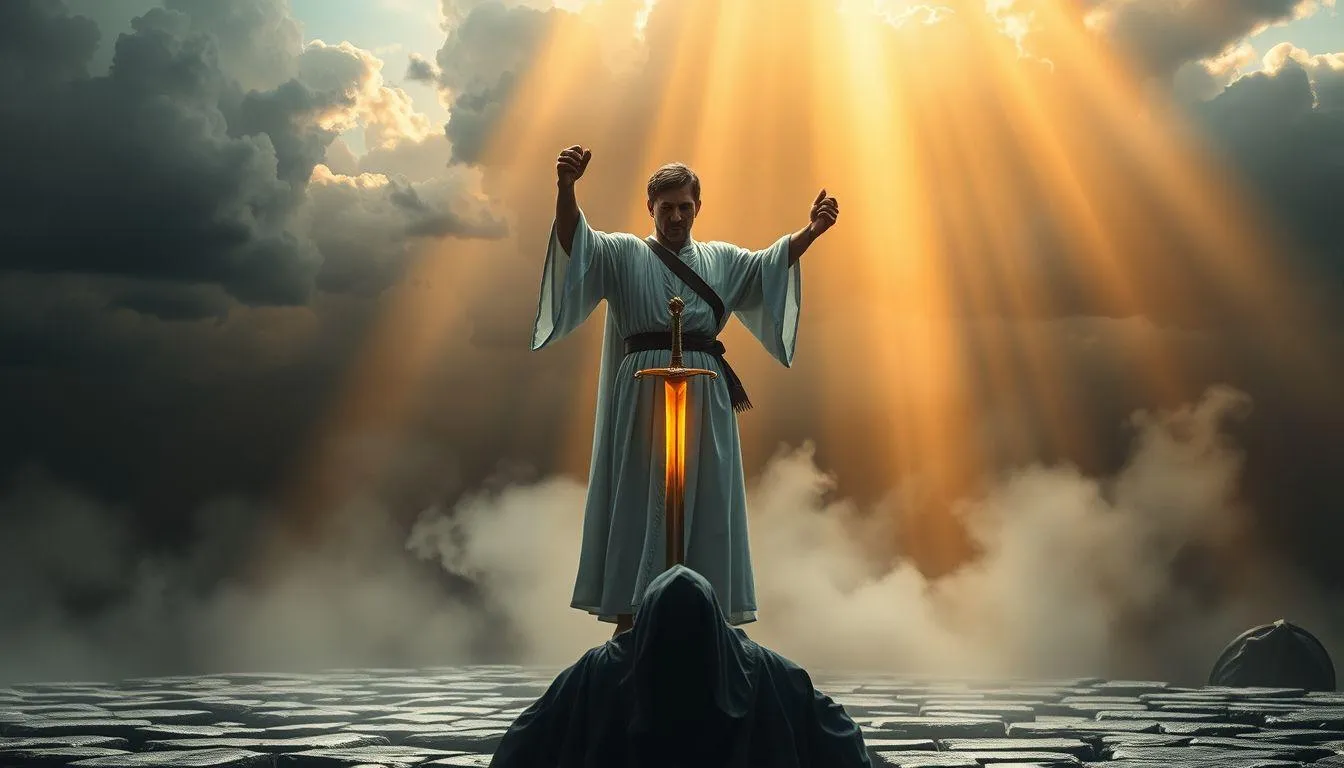 Pengertian dan Makna Dasar Mimpi Membunuh Iblis (c) Ilustrasi AI
