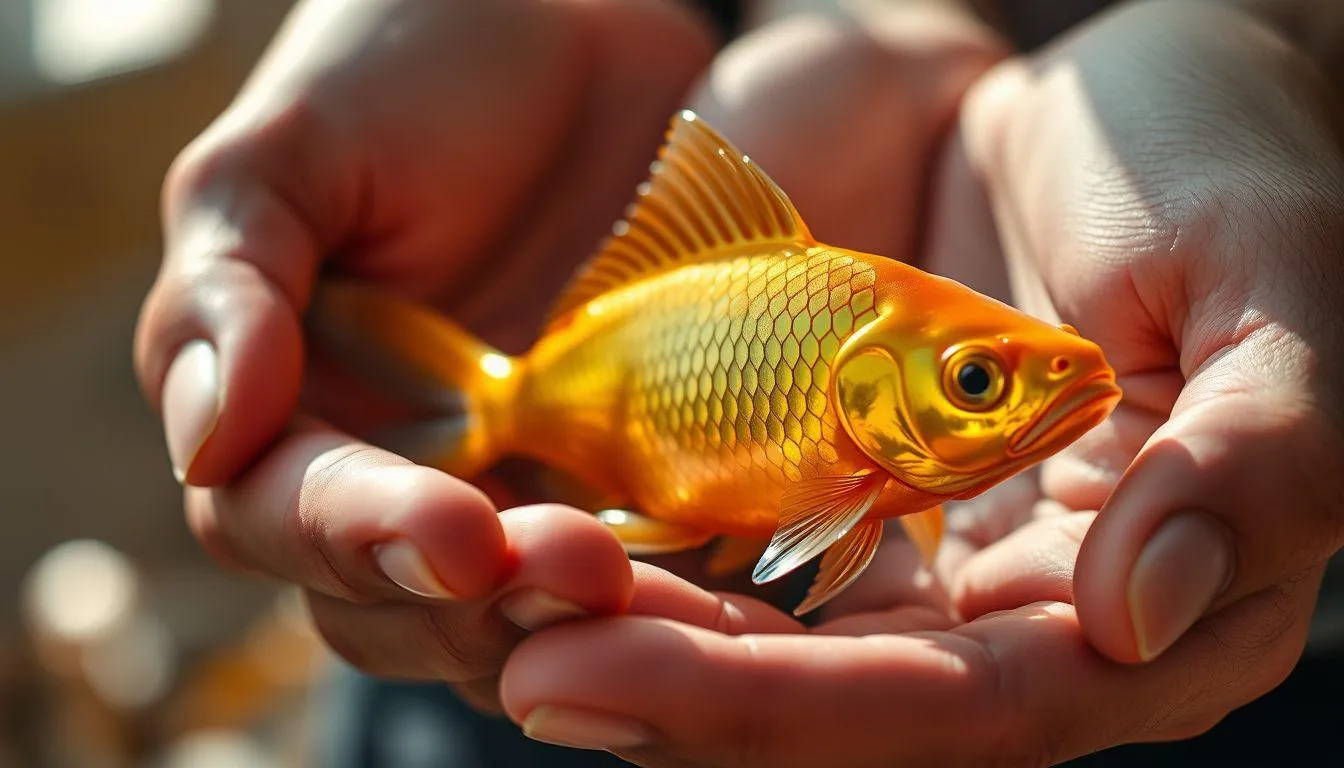 Pengertian dan Makna Umum Mimpi Memegang Ikan Mas (c) Ilustrasi AI