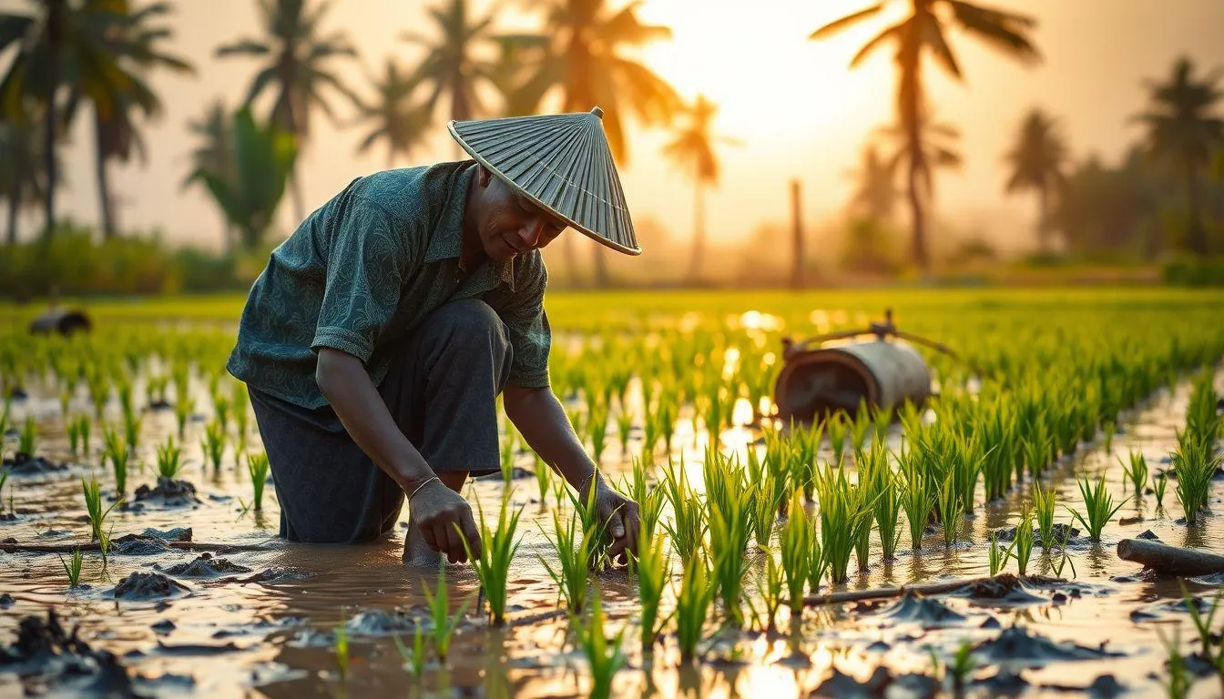 Pengertian dan Makna Dasar Mimpi Menanam Padi dalam Primbon Jawa (c) Ilustrasi AI