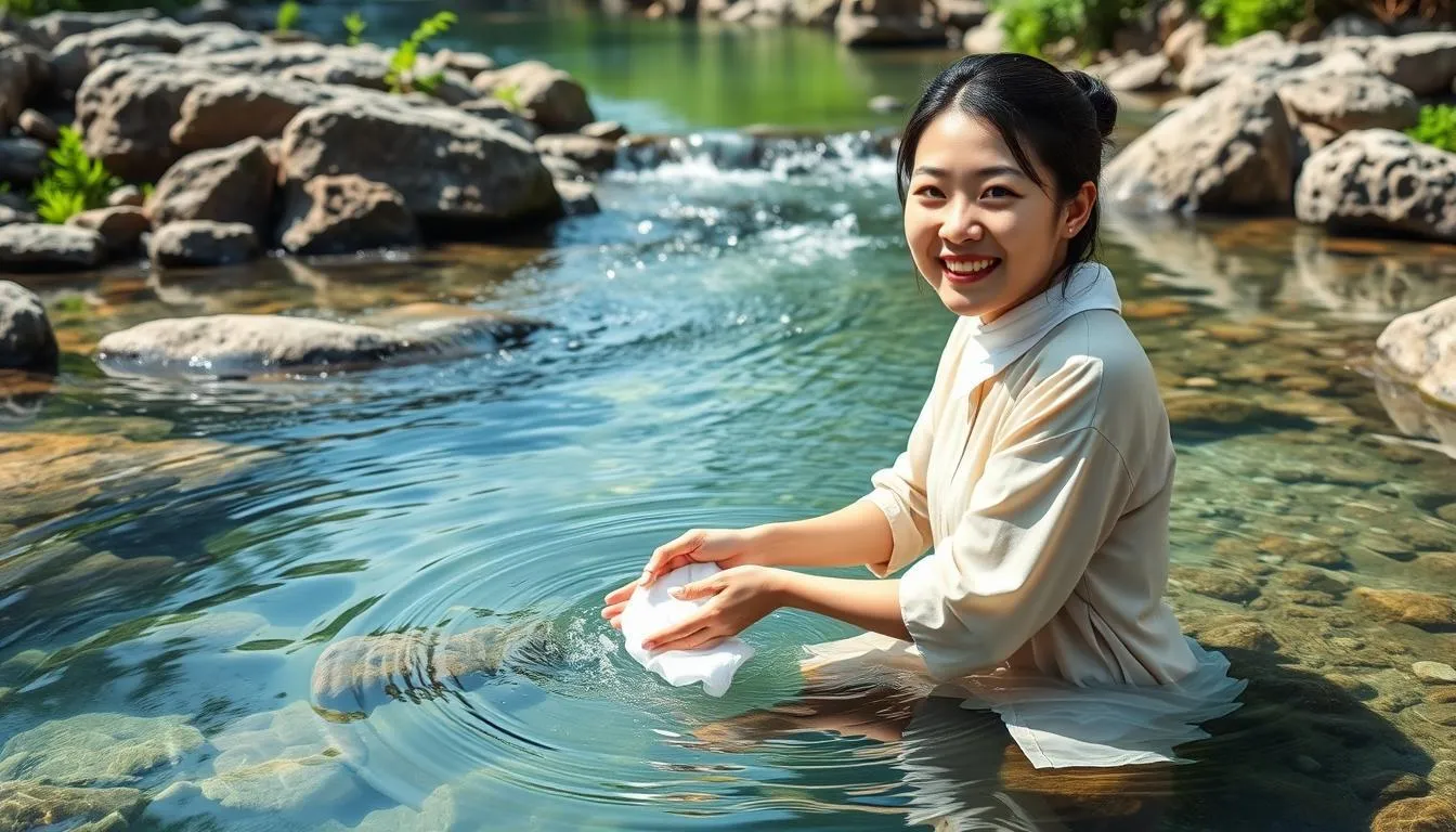 Manfaat Memahami Arti Mimpi Mencuci Baju di Air Jernih (c) Ilustrasi AI