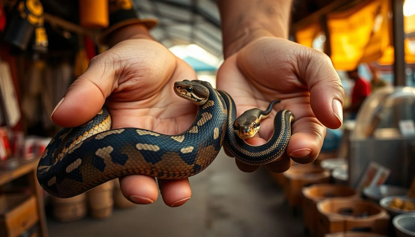 Interpretasi Berdasarkan Kondisi Ular yang Dijual (c) Ilustrasi AI