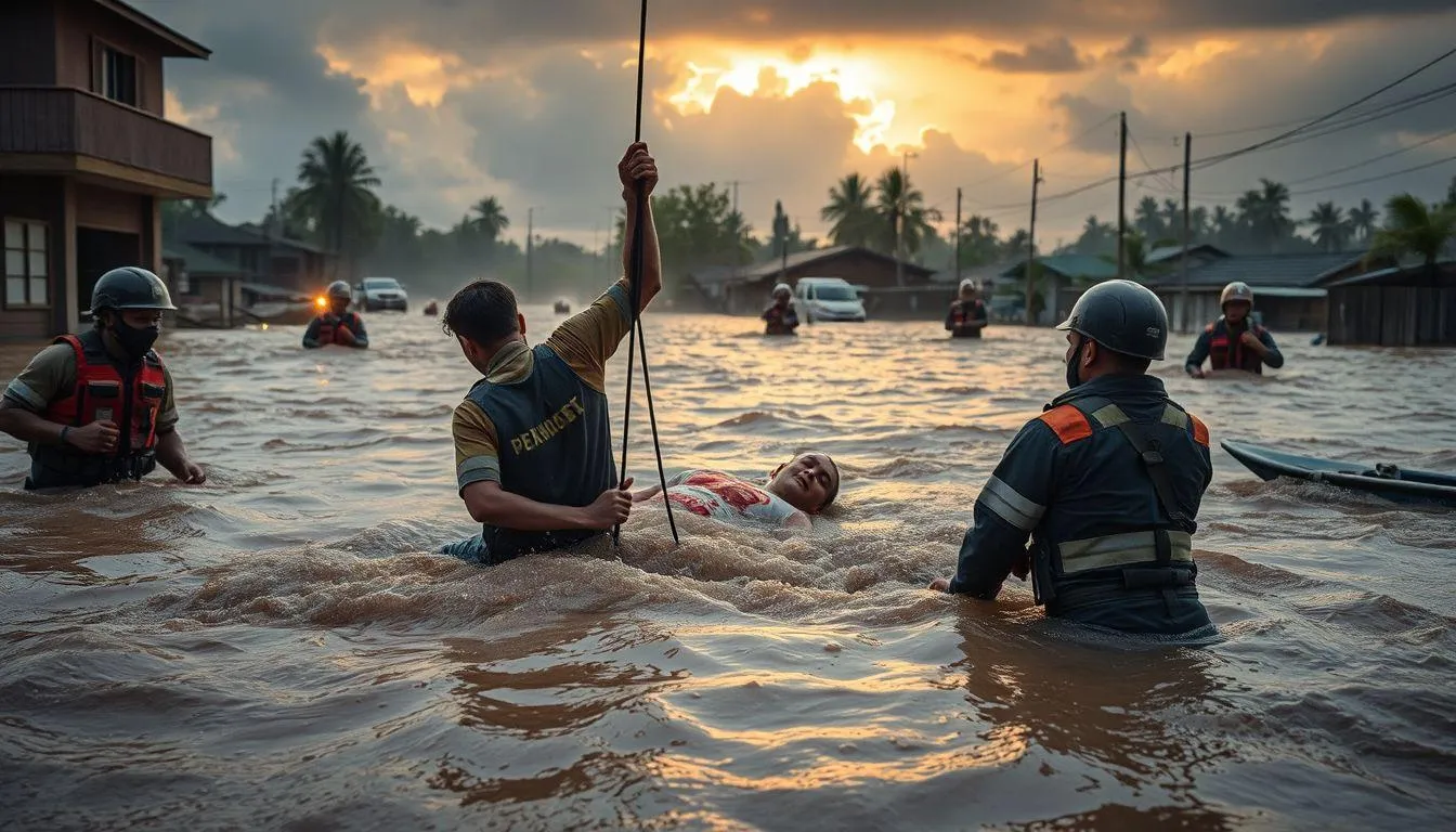 Interpretasi Psikologis Mimpi Menyelamatkan Orang dari Banjir (c) Ilustrasi AI