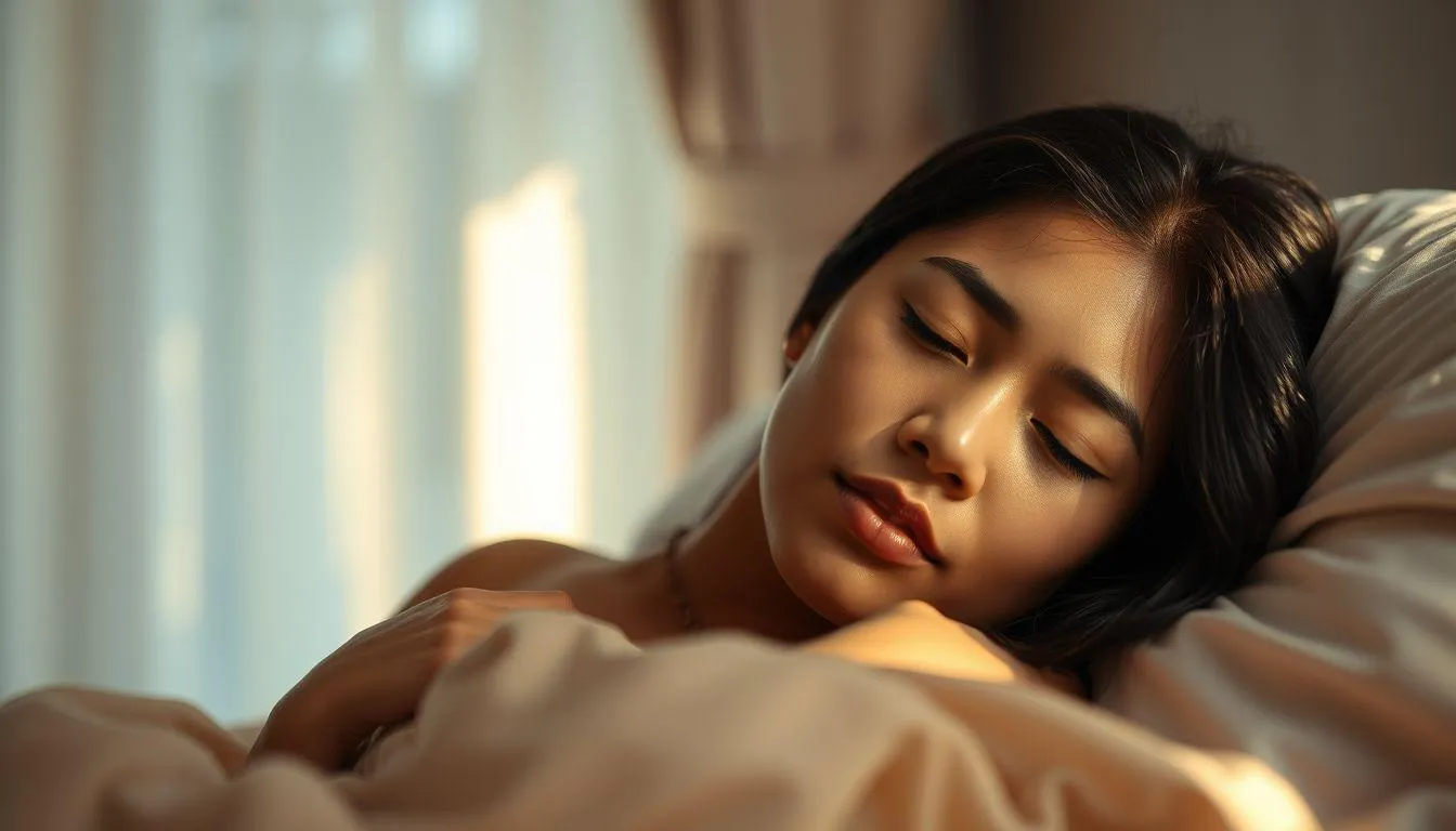 Seorang wanita tidur (c) Ilustrasi AI