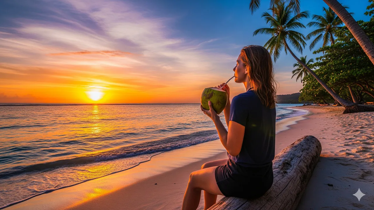 Interpretasi Psikologis Mimpi Minum Air Kelapa (c) Ilustrasi AI