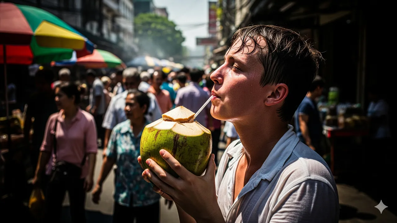 Tradisi dan Kepercayaan Terkait Air Kelapa dalam Berbagai Budaya (c) Ilustrasi AI