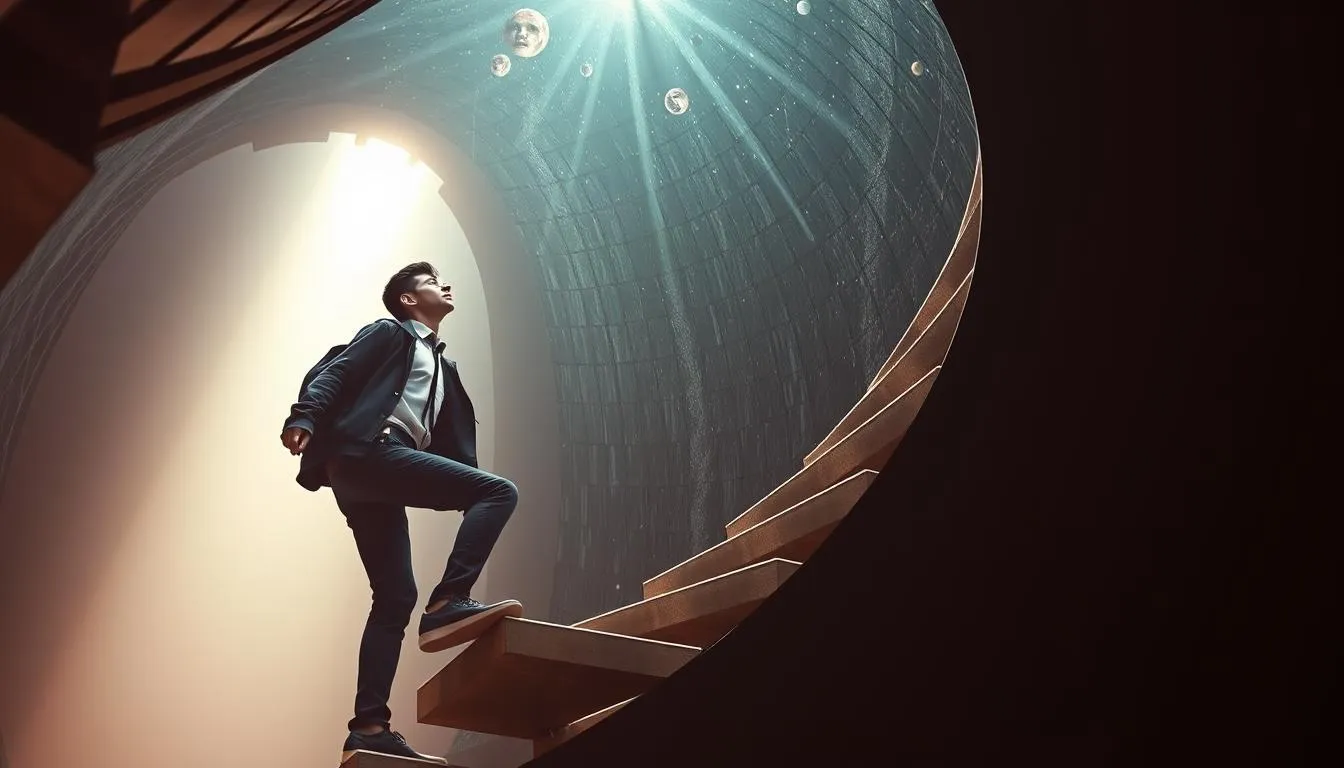 Interpretasi Psikologis Mimpi Naik ke Atas (c) Ilustrasi AI