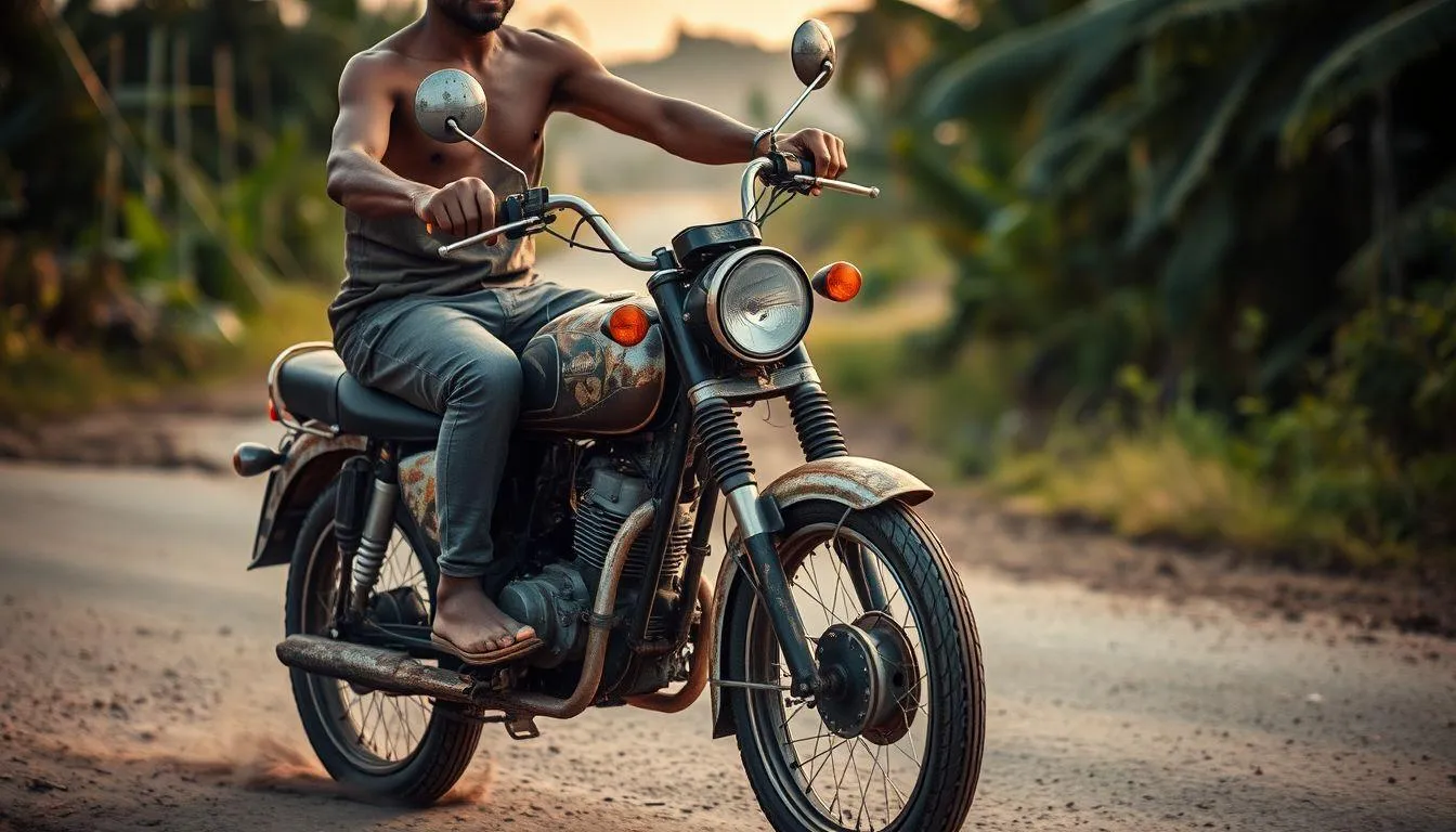 Pengertian dan Makna Dasar Arti Mimpi Naik Motor Butut (c) Ilustrasi AI