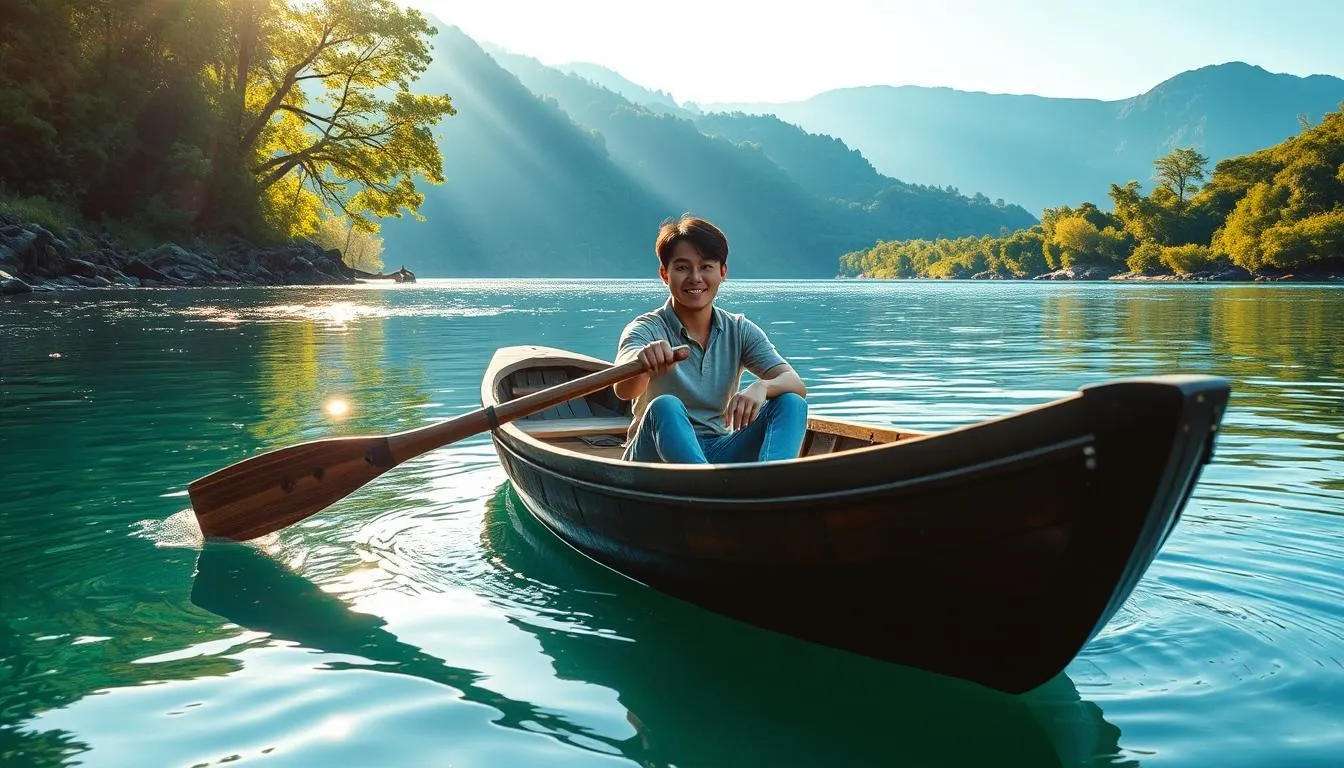 Makna dan Tafsir Mimpi Naik Perahu Kecil di Sungai (c) Ilustrasi AI