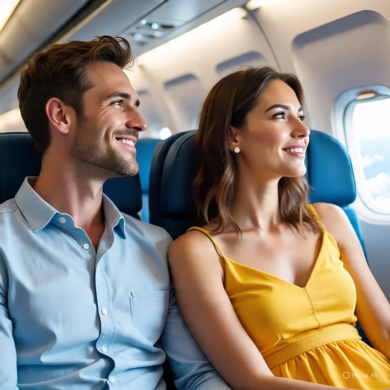 Makna Psikologis Mimpi Naik Pesawat Bersama Pacar (c) Ilustrasi AI