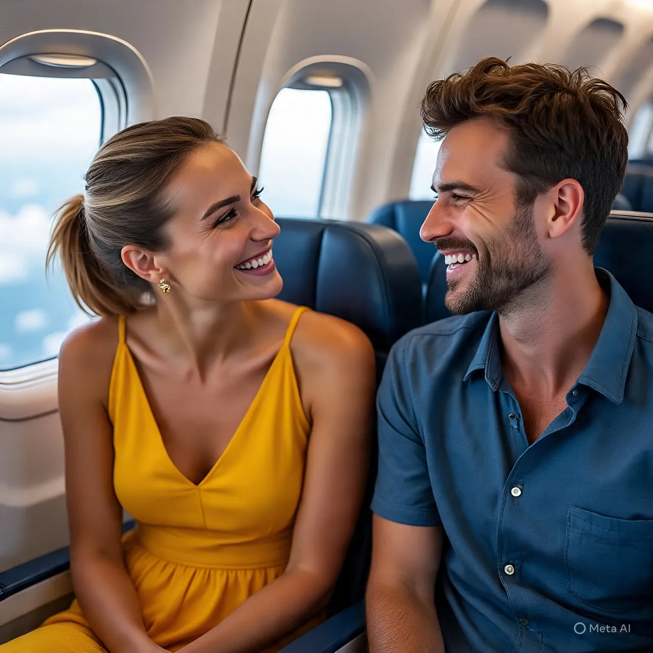 Berbagai Skenario Mimpi Naik Pesawat Bersama Pacar (c) Ilustrasi AI