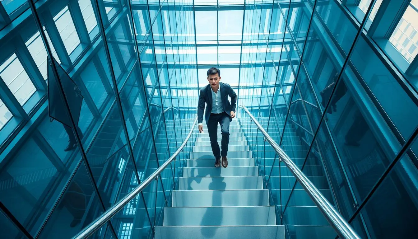 Makna dan Simbol Mimpi Naik Tangga Tapi Susah (c) Ilustrasi AI