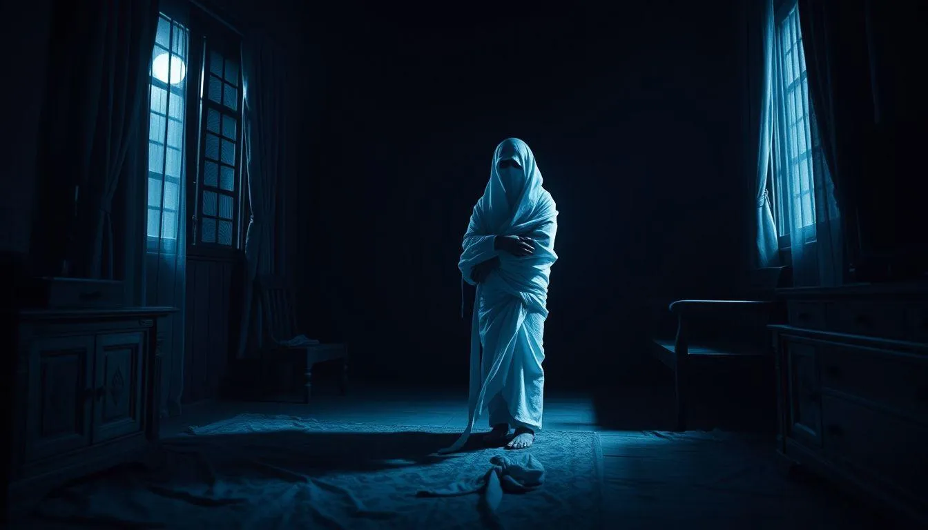 Pengertian dan Makna Umum Mimpi Pocong di Dalam Kamar (c) Ilustrasi AI