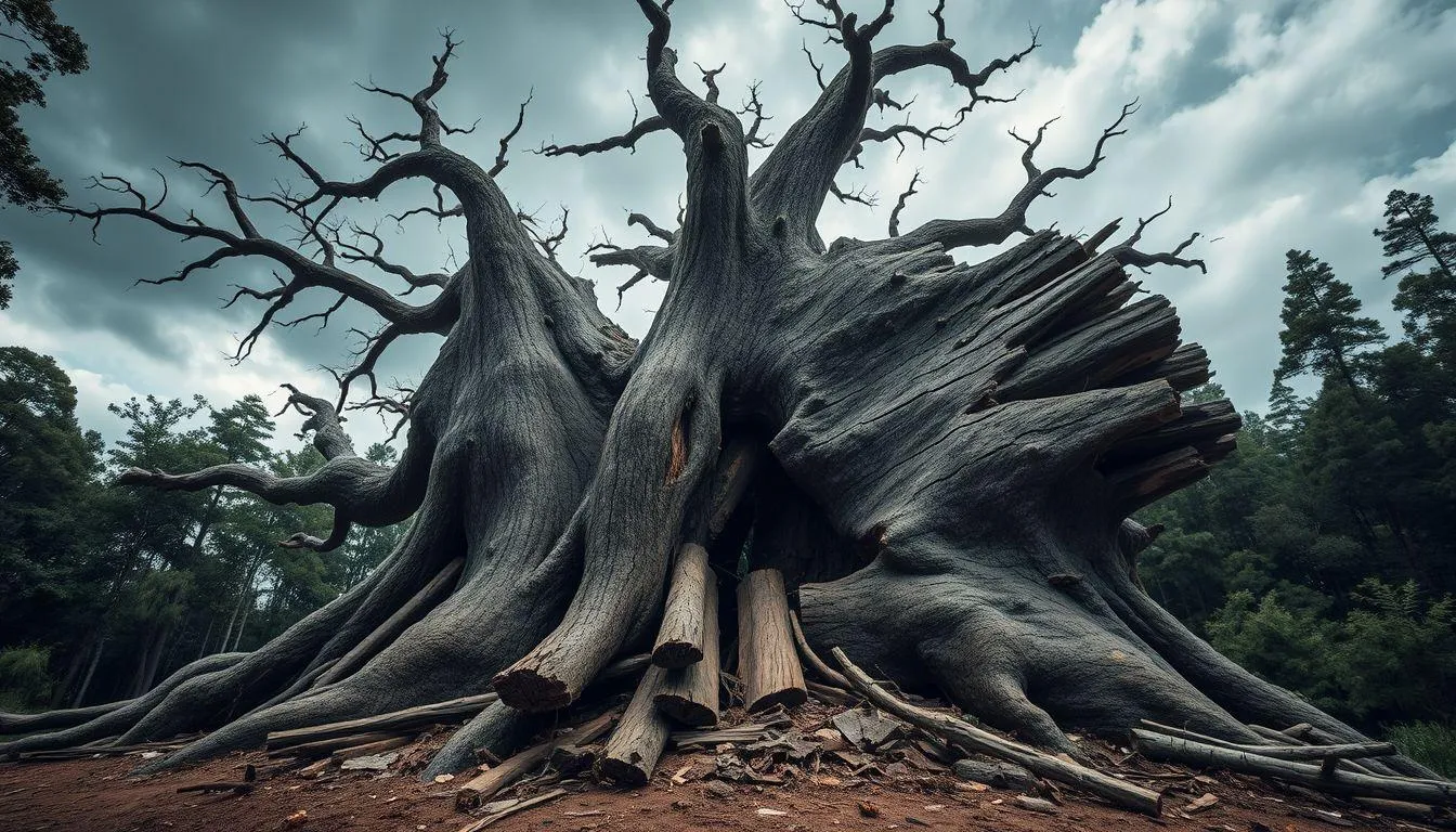 Pengertian dan Makna Umum Mimpi Pohon Patah (c) Ilustrasi AI