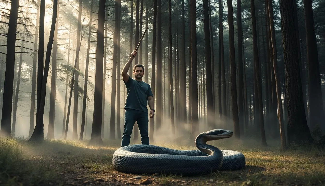 Interpretasi Psikologis Mimpi Pukul Ular (c) Ilustrasi AI