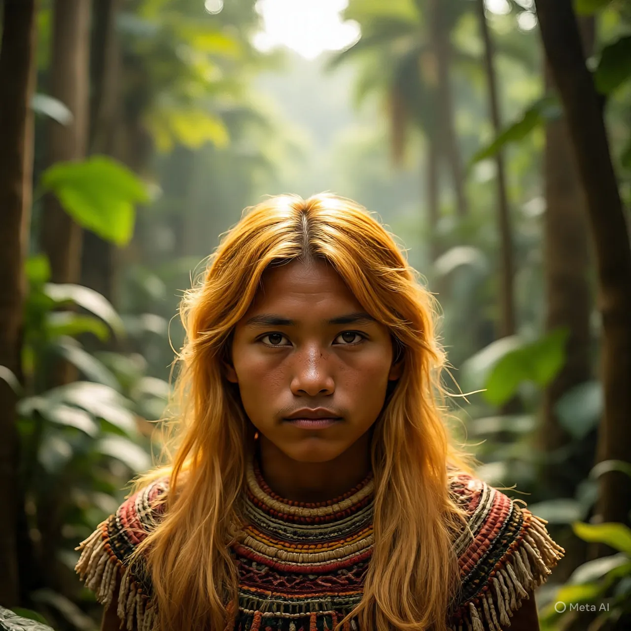 ilustrasi orang dengan rambut emas