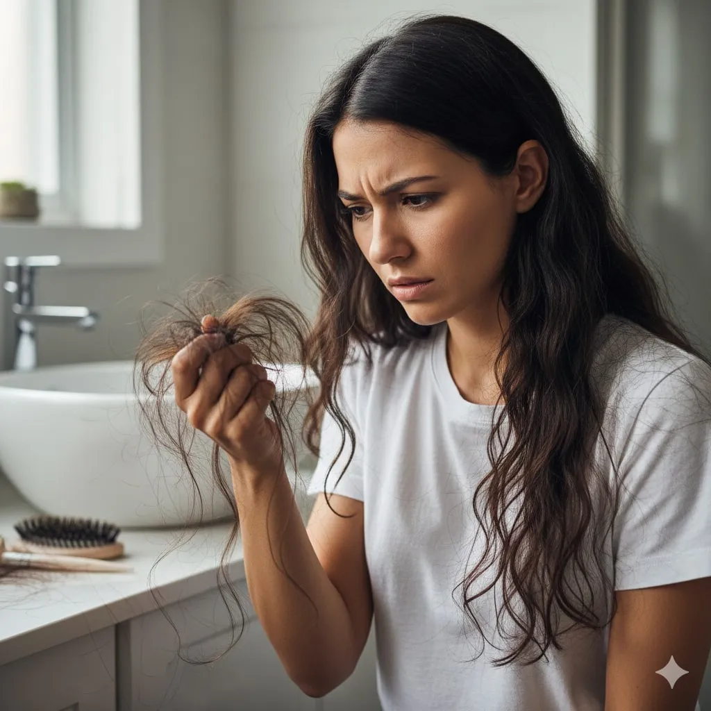 Pengertian dan Makna Dasar Mimpi Rambut Rontok Karena Sakit (c) Ilustrasi AI