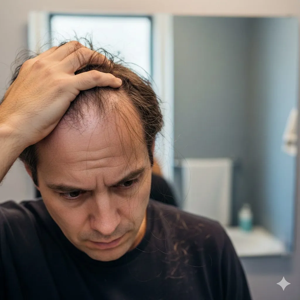 Interpretasi Psikologis Mimpi Rambut Rontok Karena Sakit (c) Ilustrasi AI
