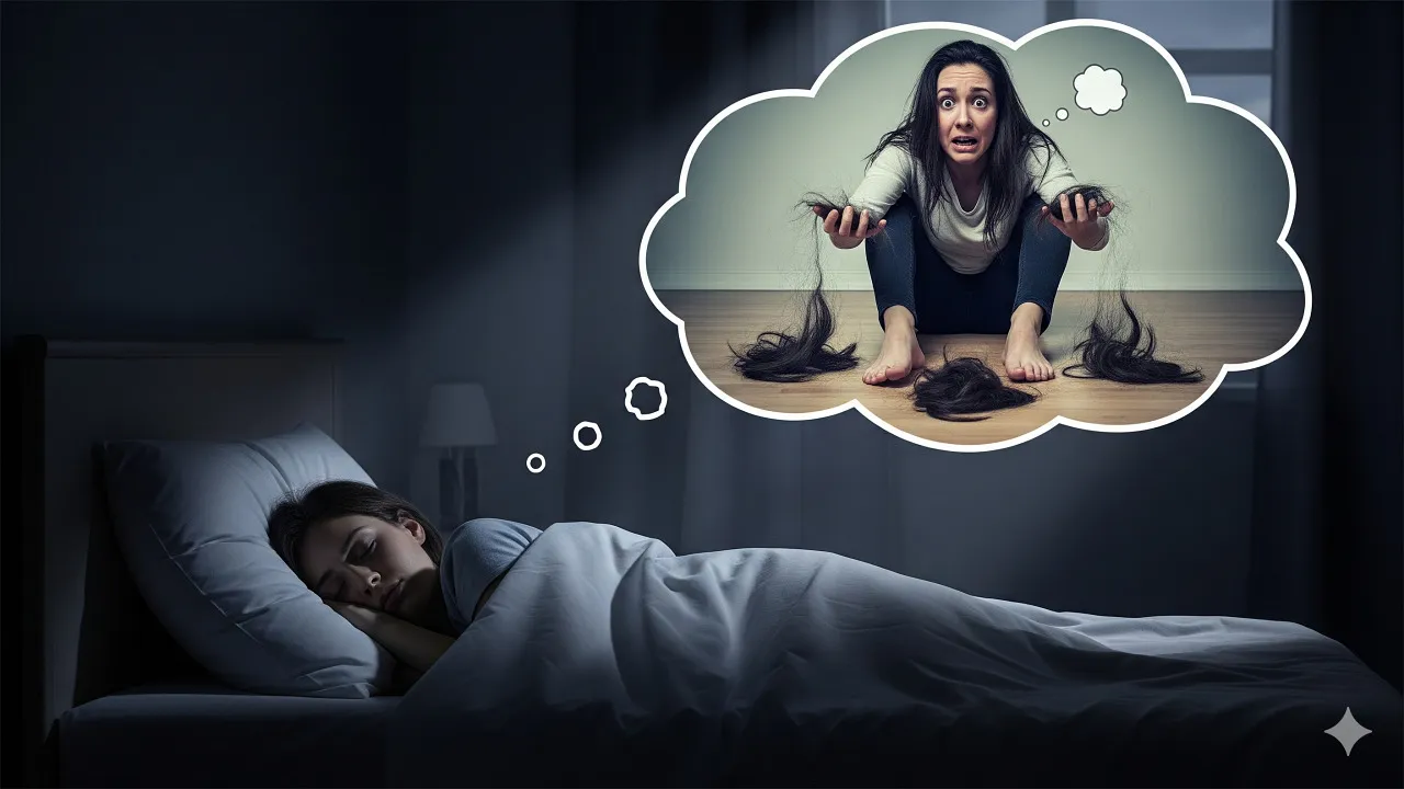 Pengertian Mimpi Rambut Rontok (c) Ilustrasi AI