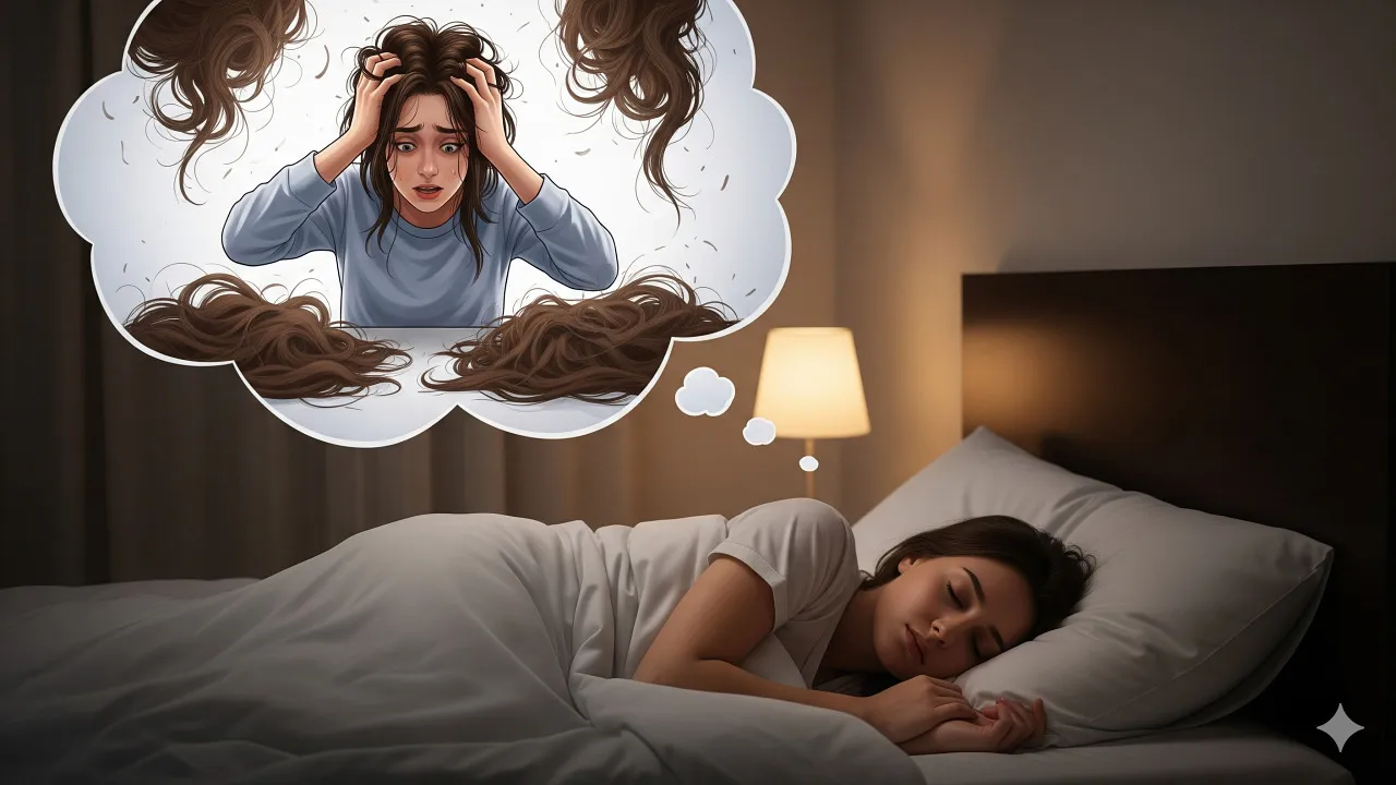 Penyebab Mimpi Rambut Rontok (c) Ilustrasi AI