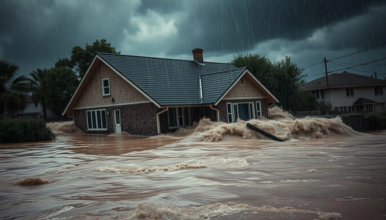 Pengertian dan Makna Dasar Mimpi Rumah Hanyut Terbawa Banjir (c) Ilustrasi AI