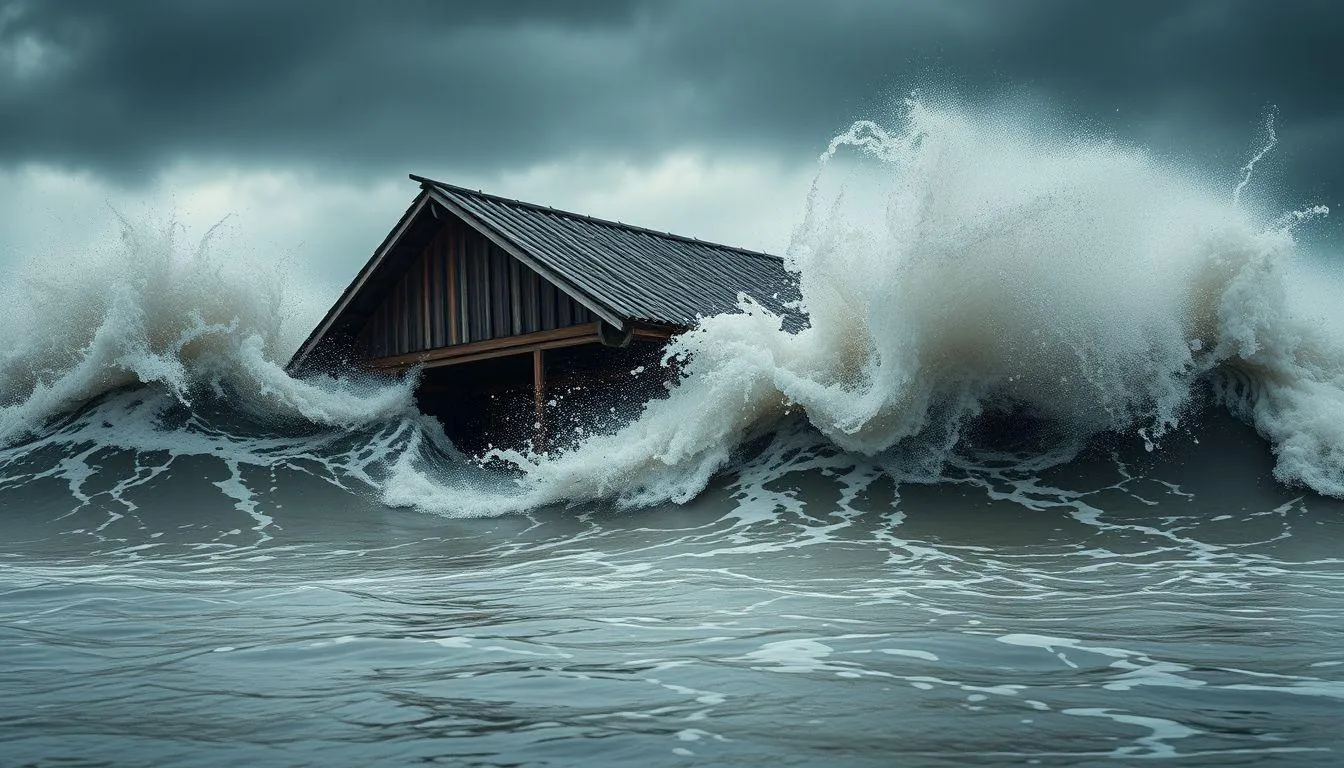 Tafsir Mimpi Rumah Kena Tsunami Menurut Primbon Jawa (c) Ilustrasi AI