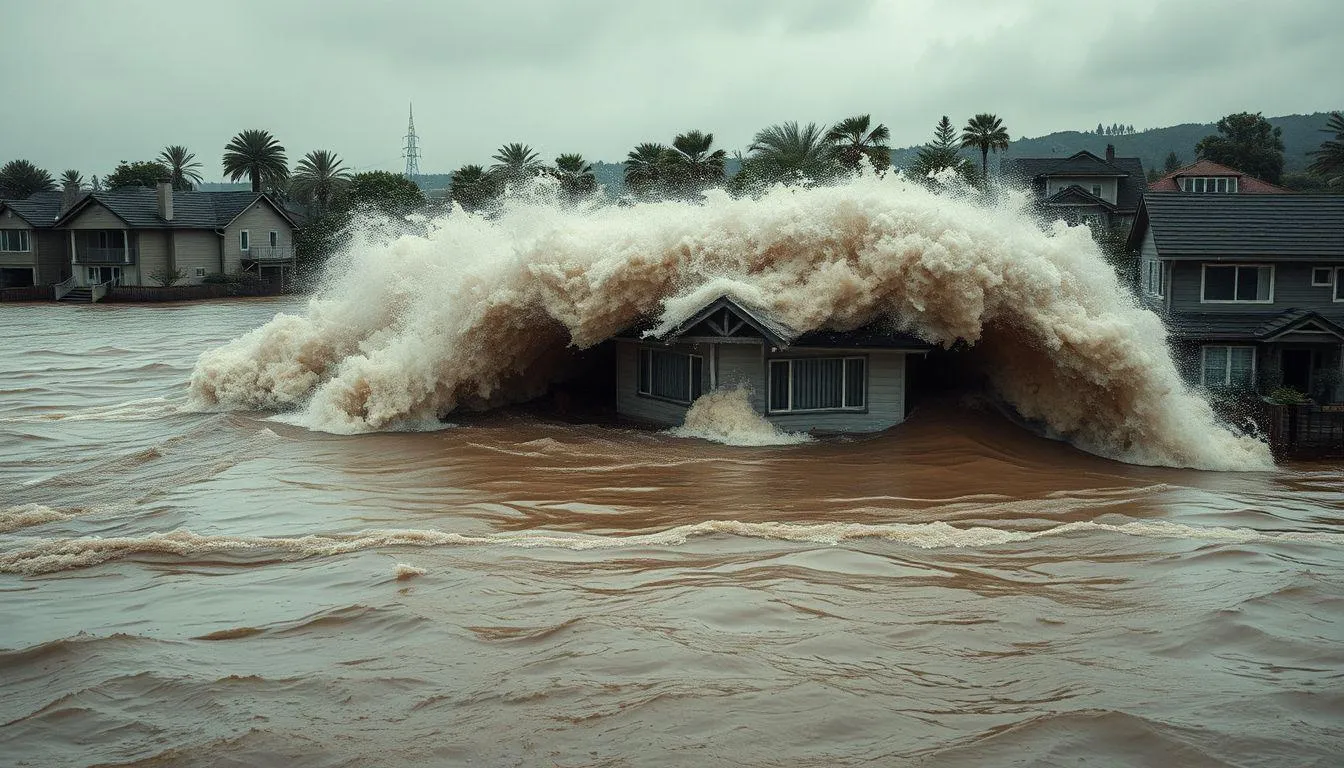 Variasi Mimpi Rumah Kena Tsunami dan Maknanya (c) Ilustrasi AI