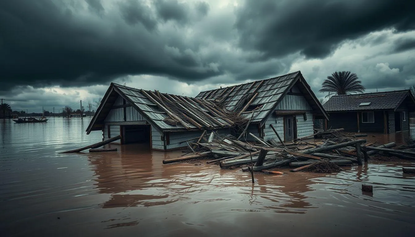 Faktor-faktor yang Mempengaruhi Mimpi Rumah Roboh Karena Banjir (c) Ilustrasi AI