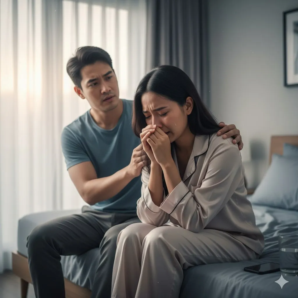 Pengertian dan Makna Umum Mimpi Suami Selingkuh Sampai Menangis (c) Ilustrasi AI