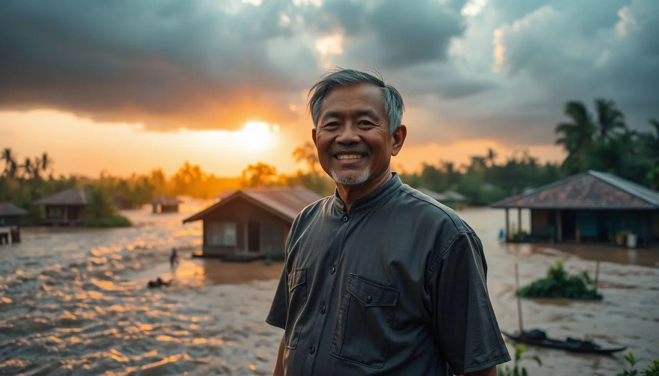 Makna Mimpi Terbawa Arus Banjir Tapi Selamat dalam Primbon Jawa (c) Ilustrasi AI