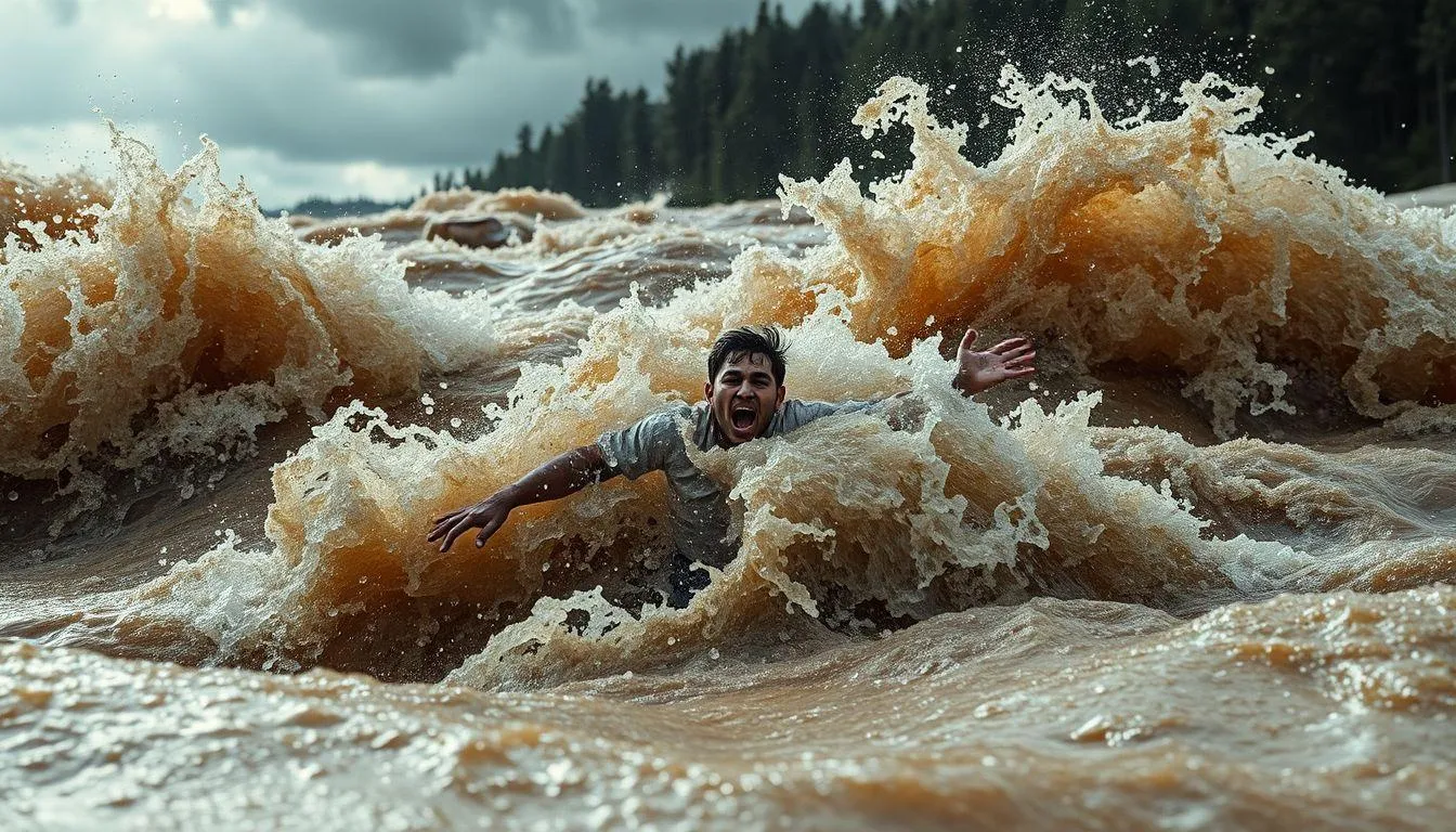 Tafsir Mimpi Terbawa Banjir dalam Perspektif Islam (c) Ilustrasi AI