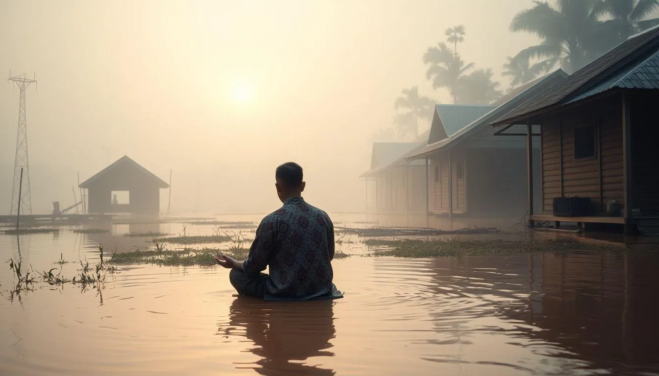 Makna Mimpi Terjebak Banjir Air Keruh dalam Primbon Jawa (c) Ilustrasi AI