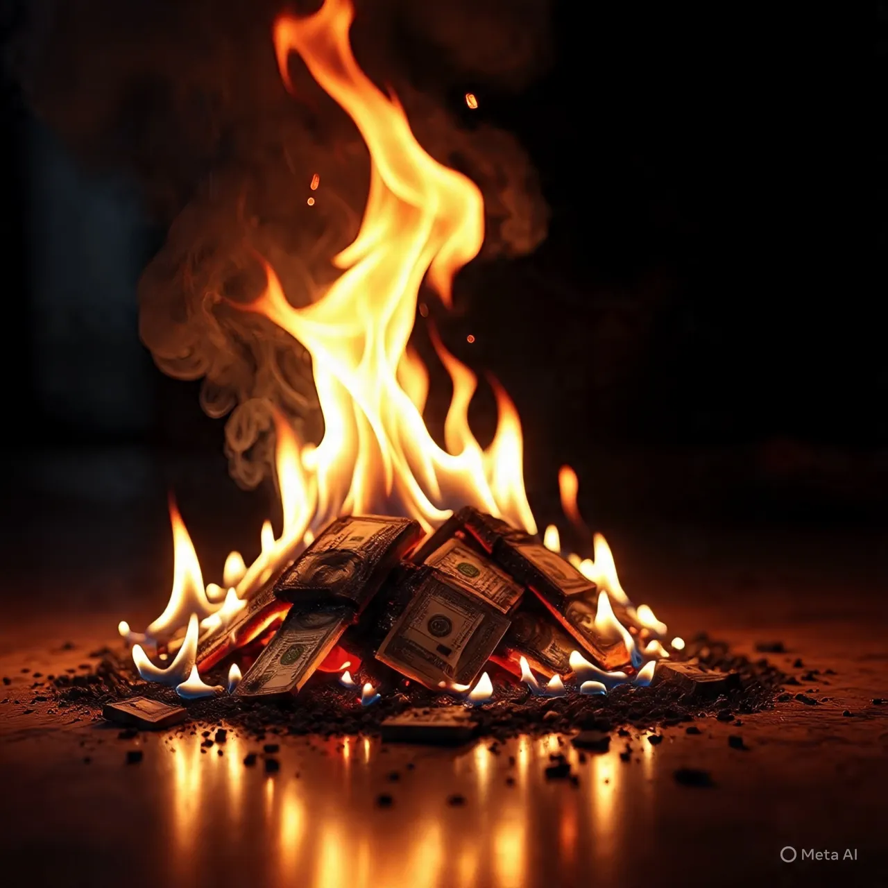 Tafsir Mimpi Uang Terbakar dalam Berbagai Tradisi (c) Ilustrasi AI