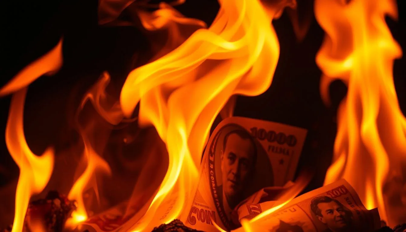 Pengertian dan Definisi Mimpi Uang Terbakar (c) Ilustrasi AI