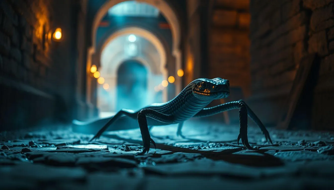 Tafsir Mimpi Ular Berkaki Menurut Islam (c) Ilustrasi AI