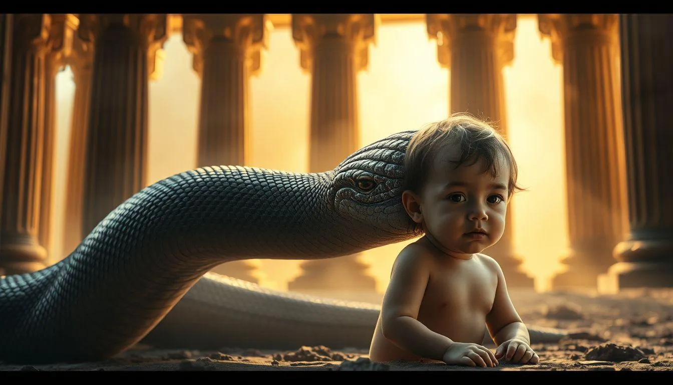 Simbolisme Ular dan Anak dalam Berbagai Tradisi (c) Ilustrasi AI